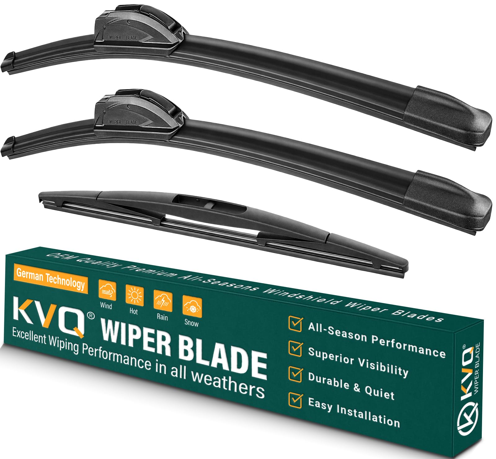 KVQ windshield wiper blade for Forester, 26-inch, clear visibility in rain.