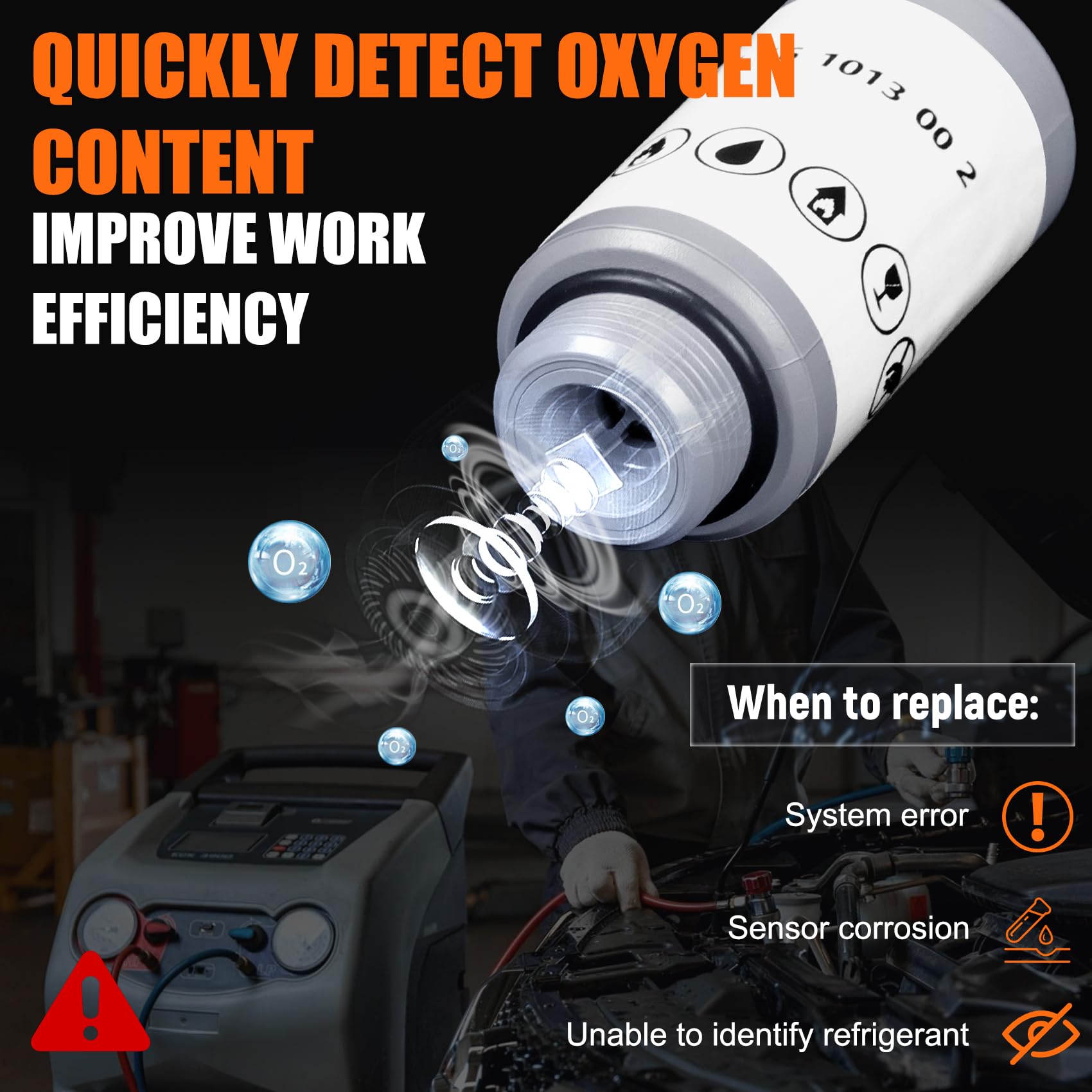 KVZKVZ robinair-compatible sensor fit demonstrating seamless integration with R-1234YF.