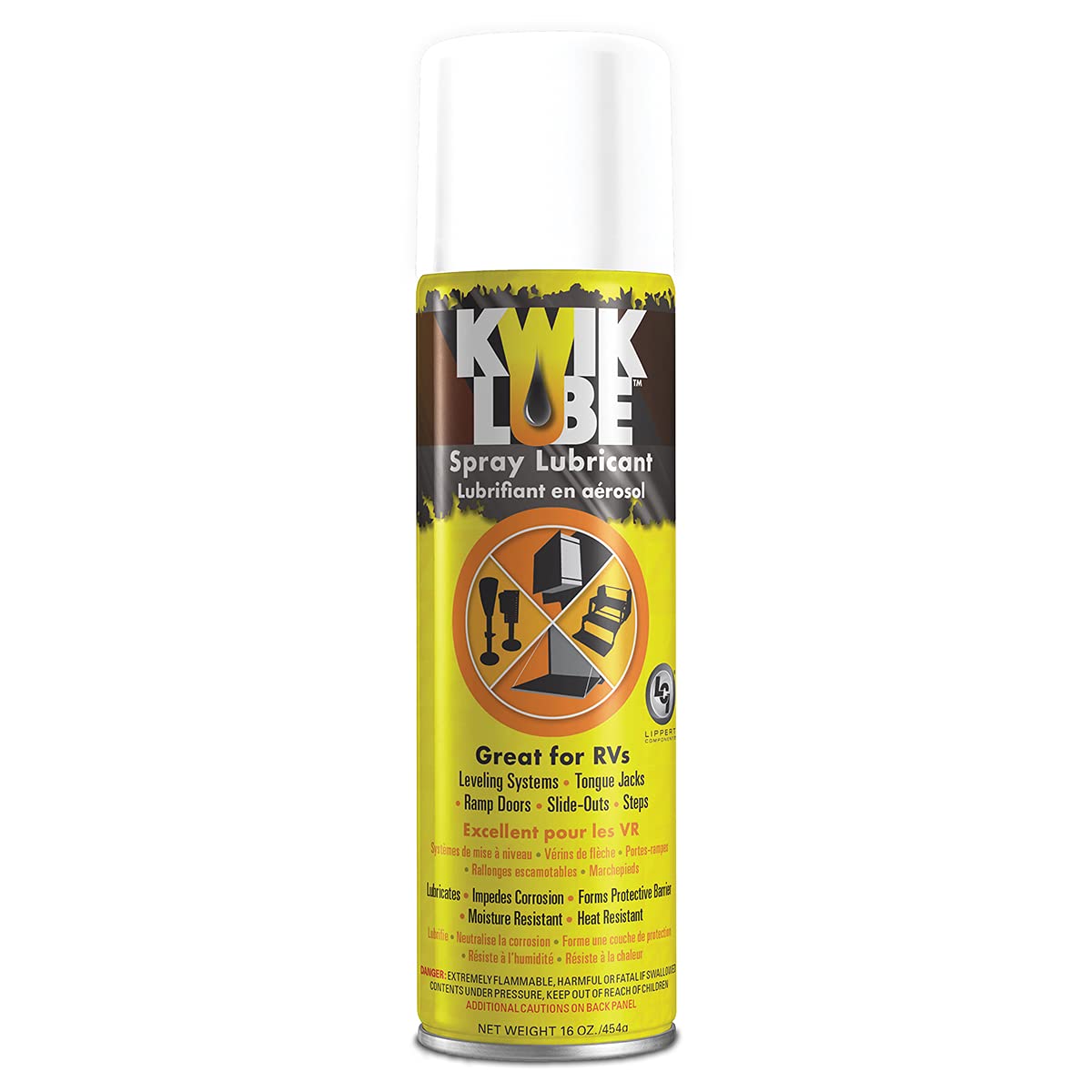 Kwikee KwikLube 11 oz can lubricates RV steps for smoother operation and protection