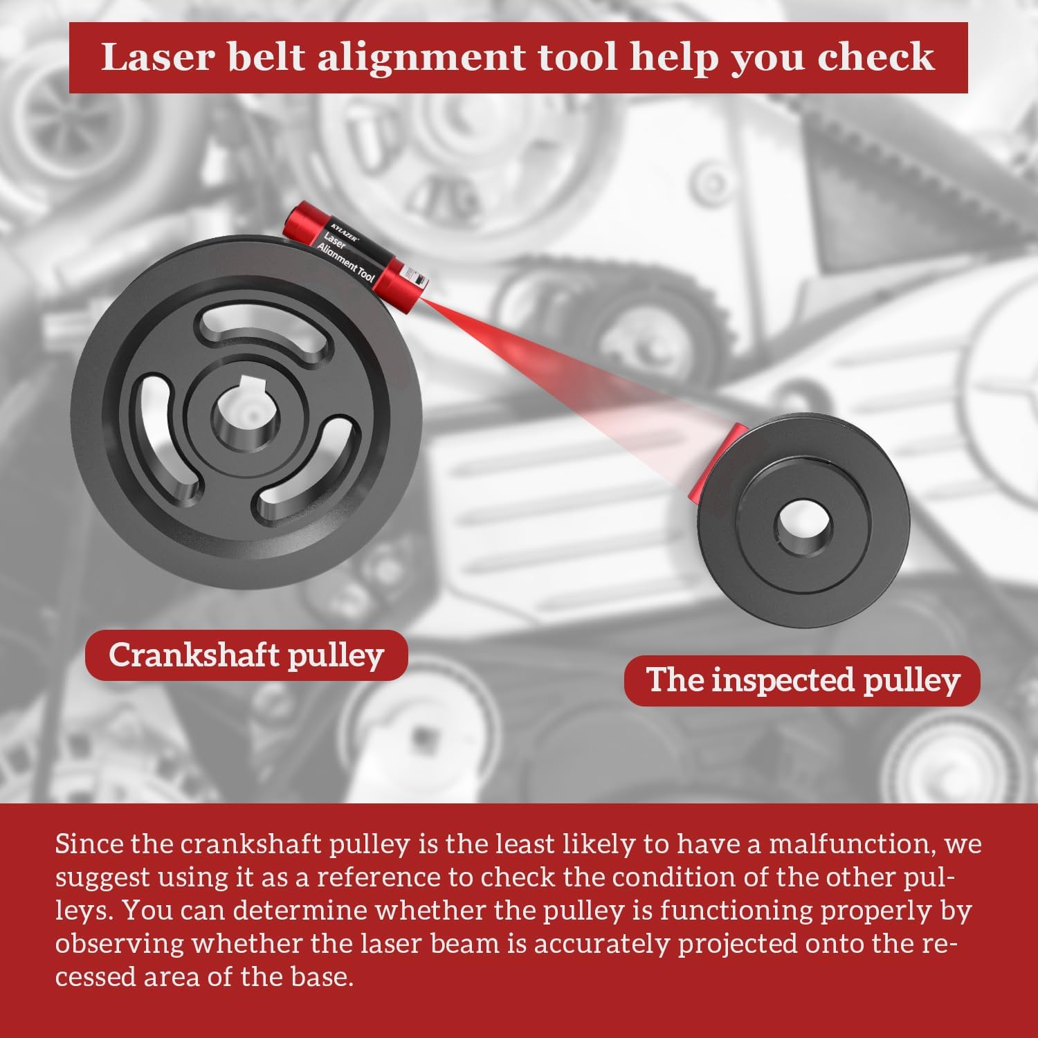 Kylazer Laser Alignment Tool calibration process shown for proper alignment.