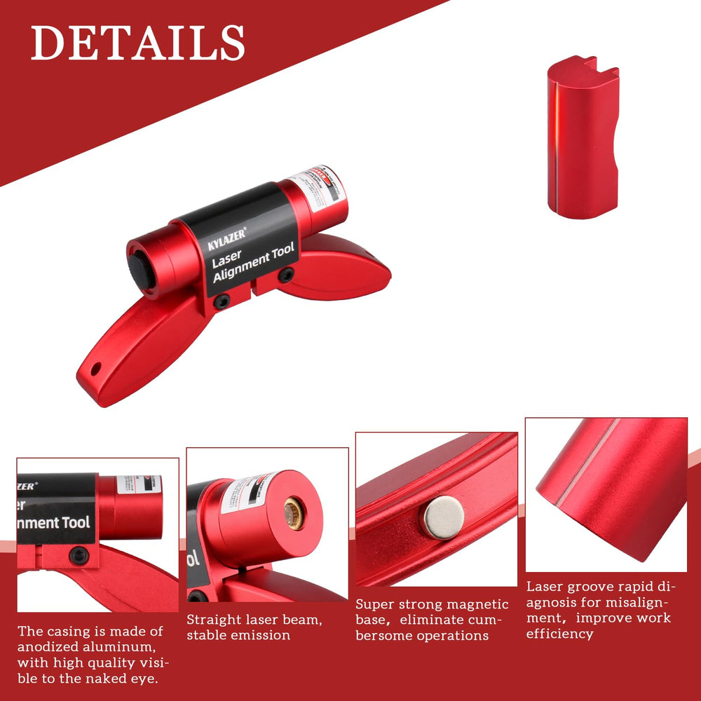 Kylazer Laser Alignment Tool magnetic base attachment enabling stable positioning.