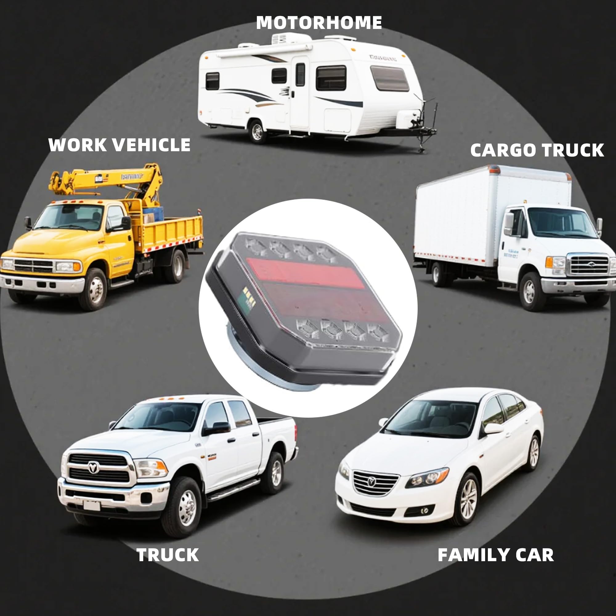 Kyntria four lighting modes demonstrate brake, turn, reverse, and license plate illumination