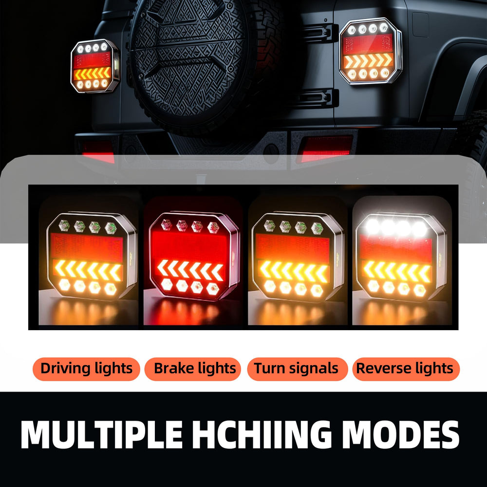 Kyntria IP67 waterproof trailer lights showing lens protection in wet conditions
