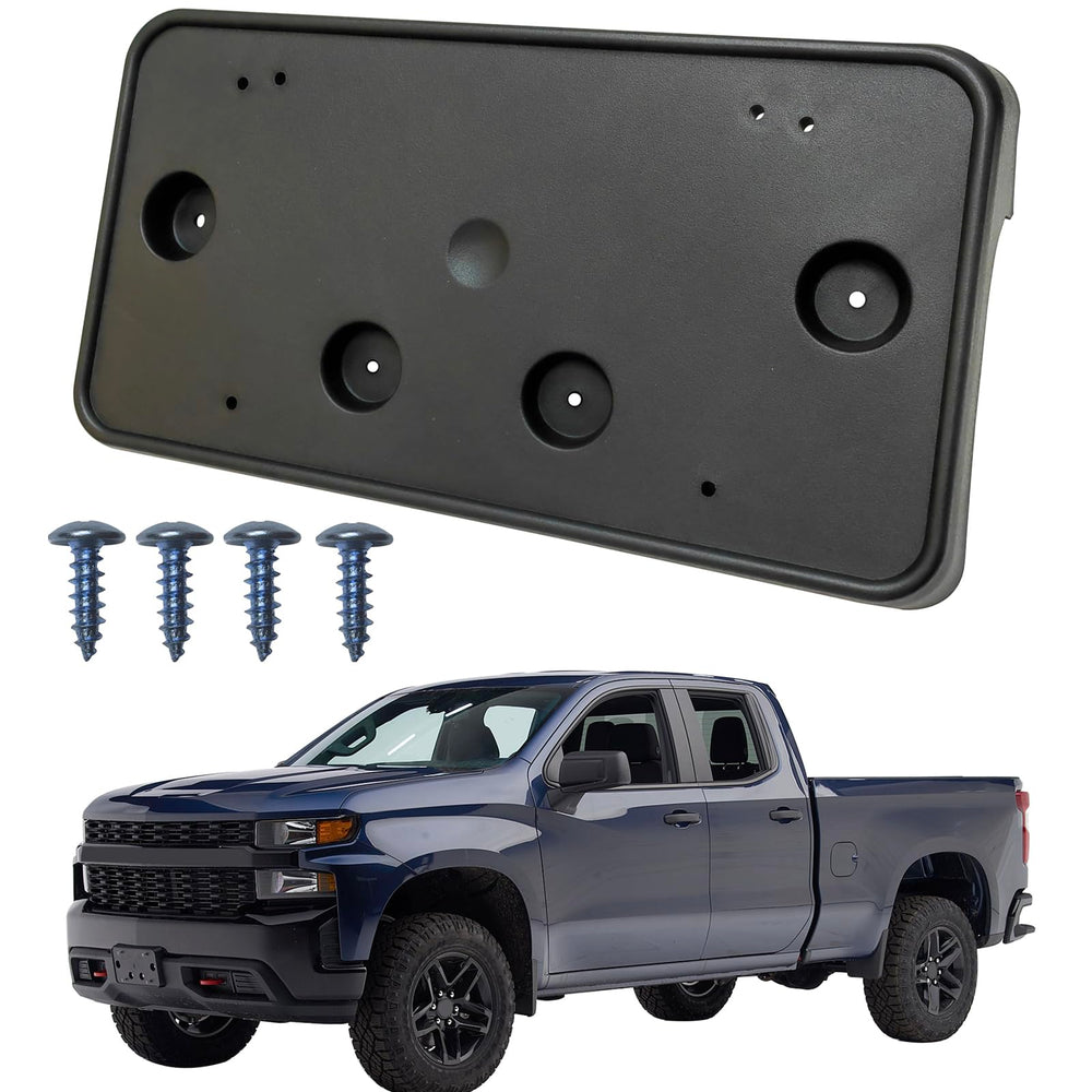 KYYET front bumper license frame assembly; secure fit for Silverado 1500 front plate.