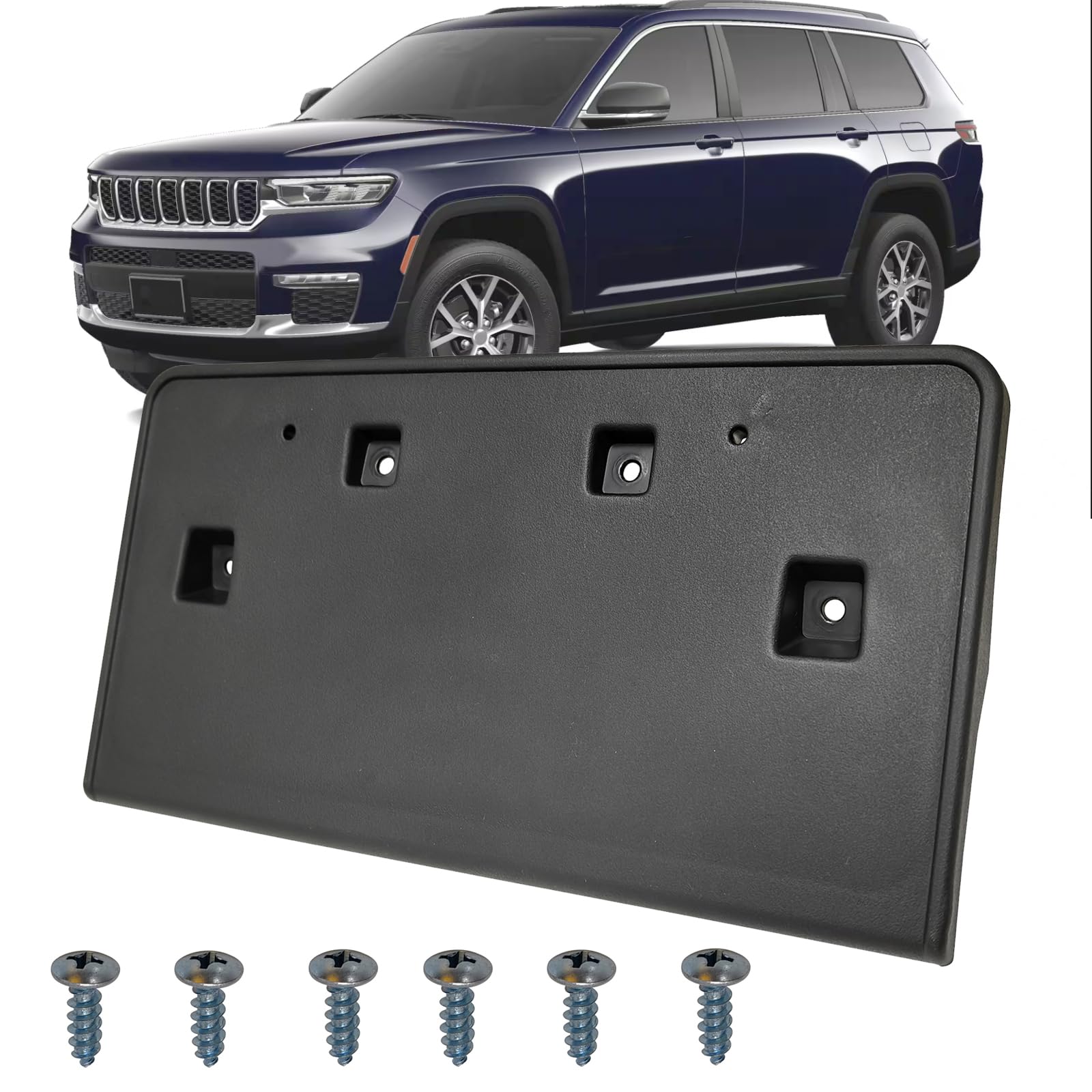 KYYET front bumper license plate frame for Jeep Grand Cherokee with direct OE-size replacement