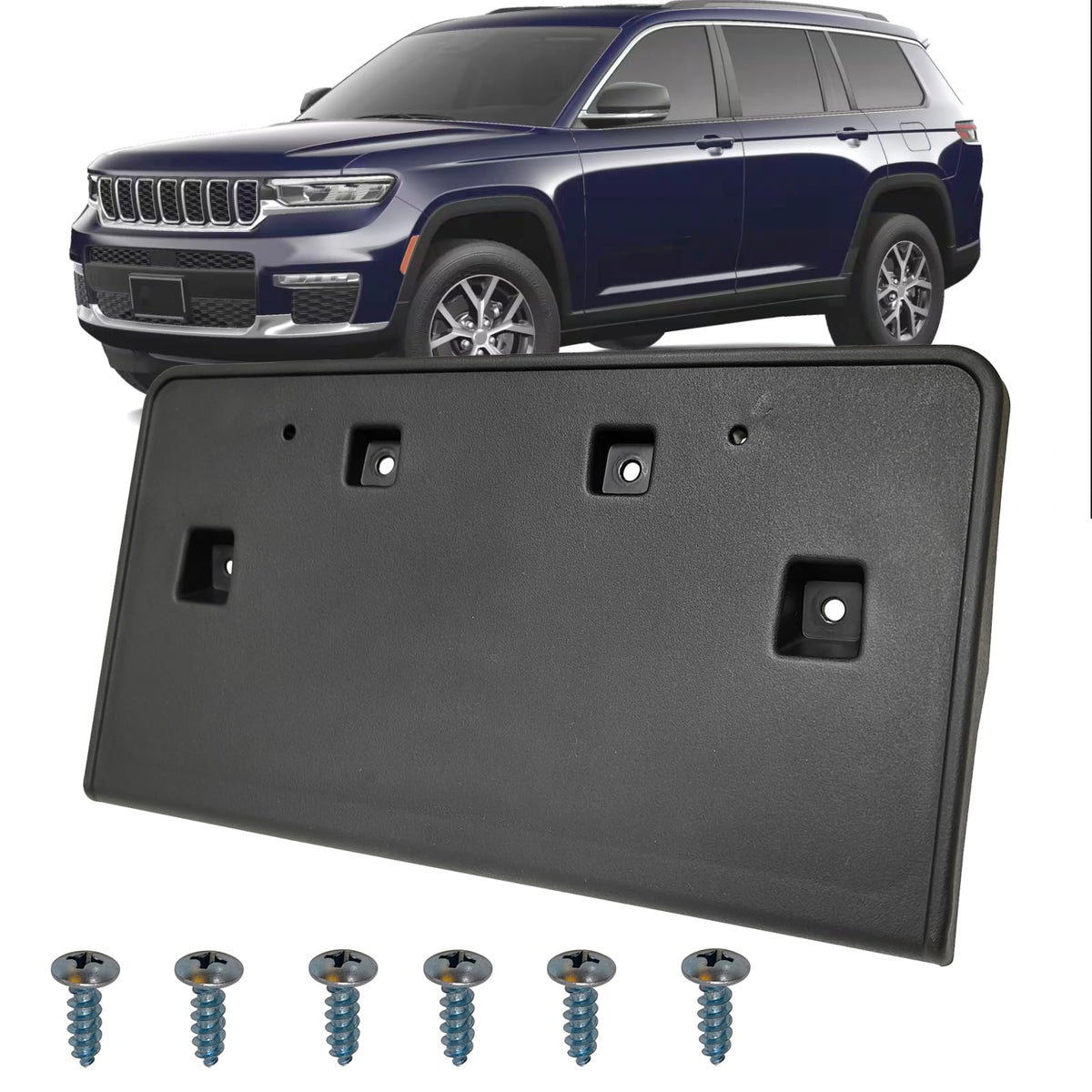 KYYET front bumper license plate frame for Jeep Grand Cherokee with direct OE-size replacement