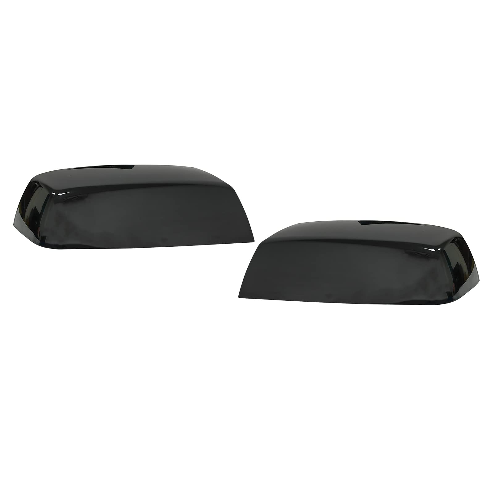 KYYET gloss black mirror cap on Silverado driver side, adds sleek protection and shine.