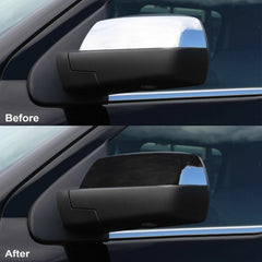 KYYET gloss black mirror cap on Silverado passenger side for enhanced appearance.