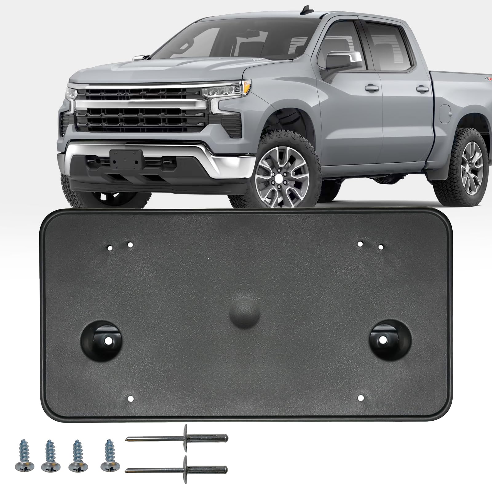 KYYET Silverado 1500 license plate bracket ready for easy installation.