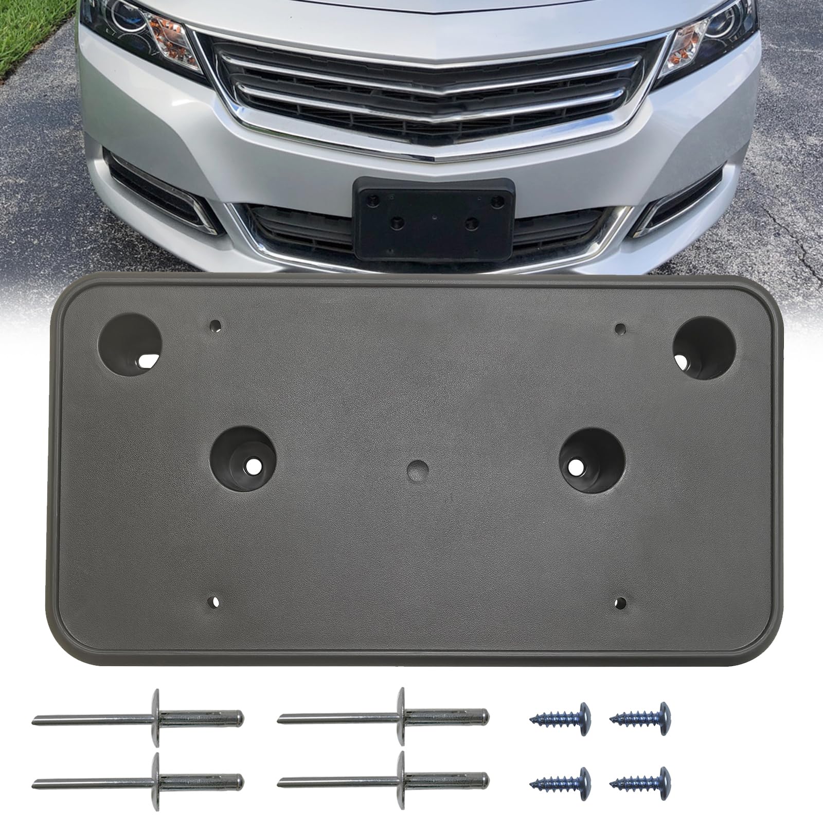 KYYET license plate frame assembly, easy front mount for Impala.