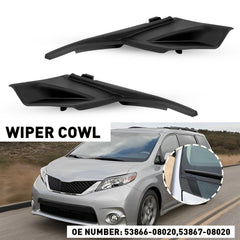 KYYET Toyota Sienna 2011-2020 wiper cowl closeup shows durable ABS finish.
