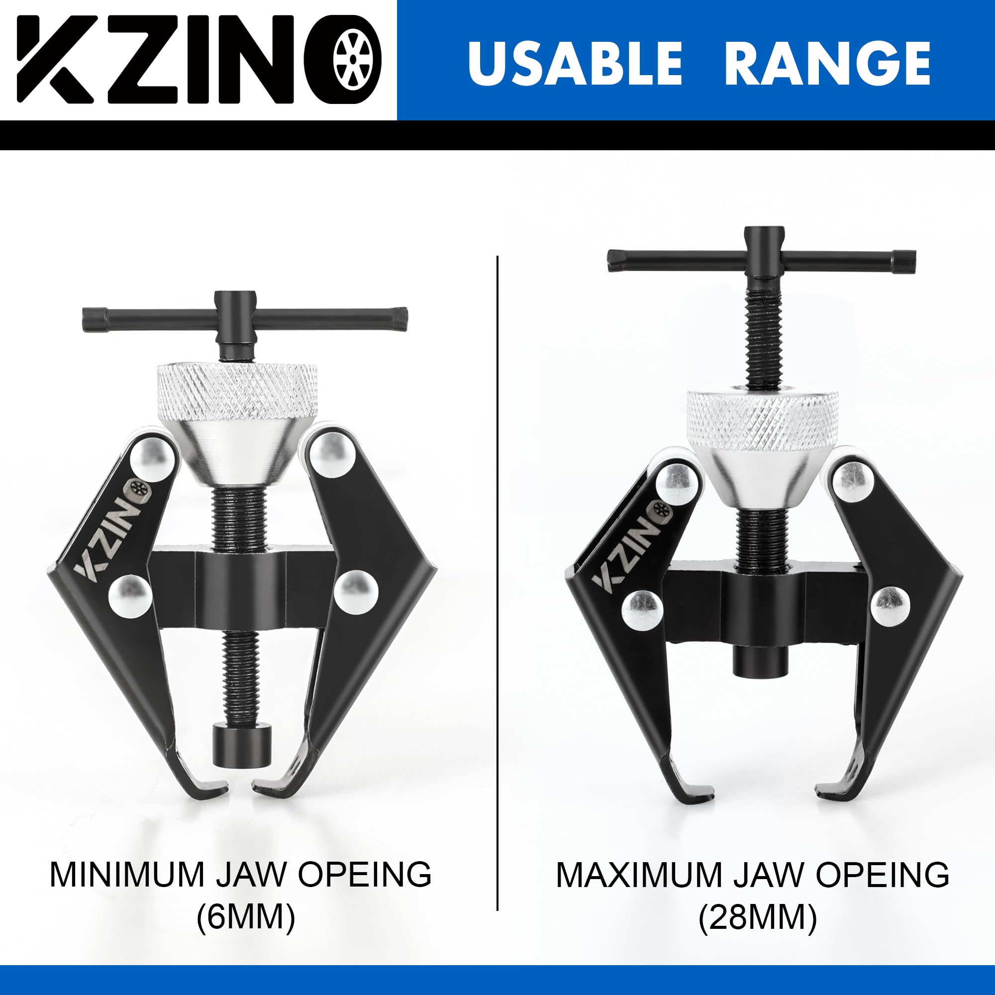KZINO knurled cone design provides secure grip during operation