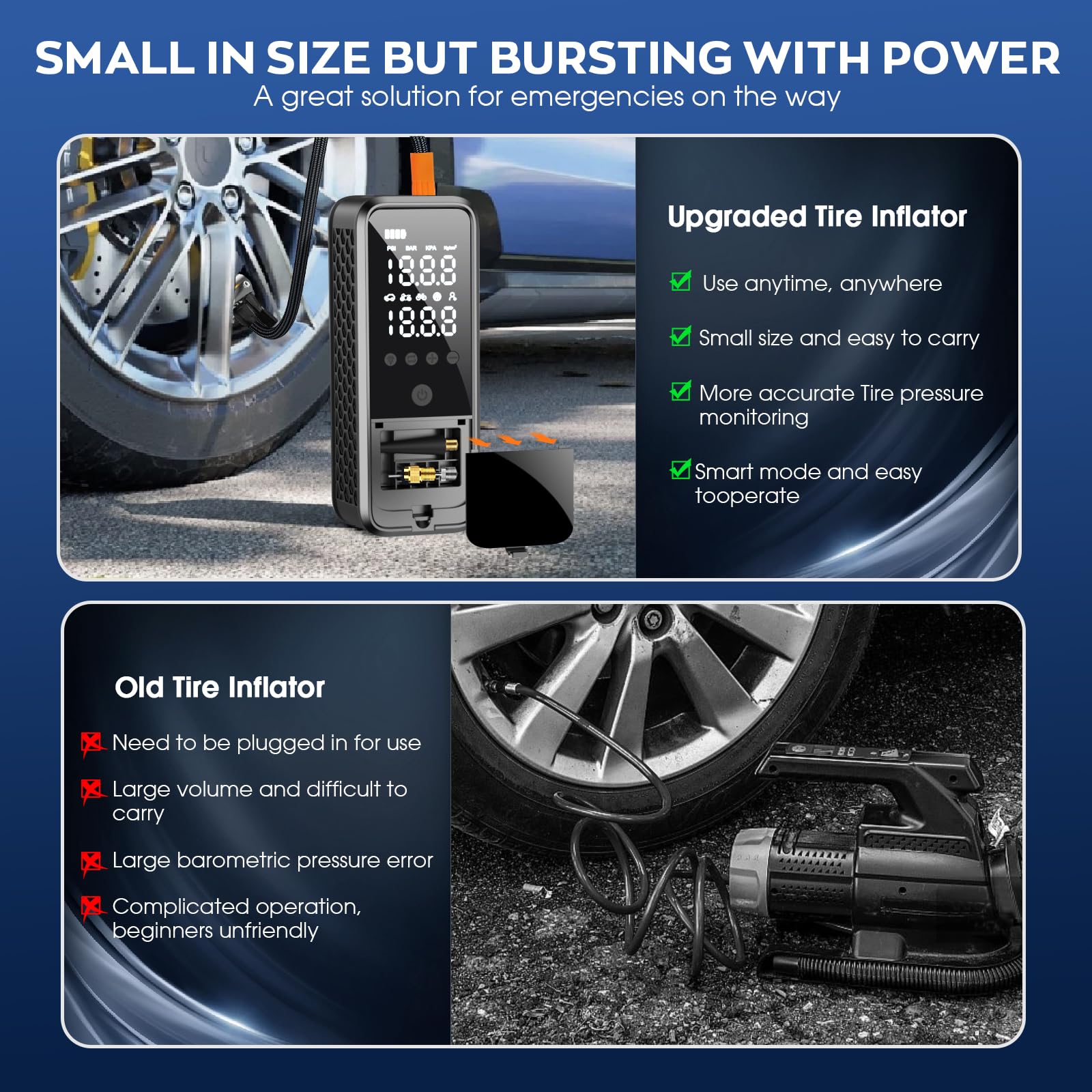 KZKB tire inflator portable power bank charges devices on the go.