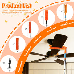 LAANPOLE extension pole for versatile reach from 5 to 20 feet during cleaning.
