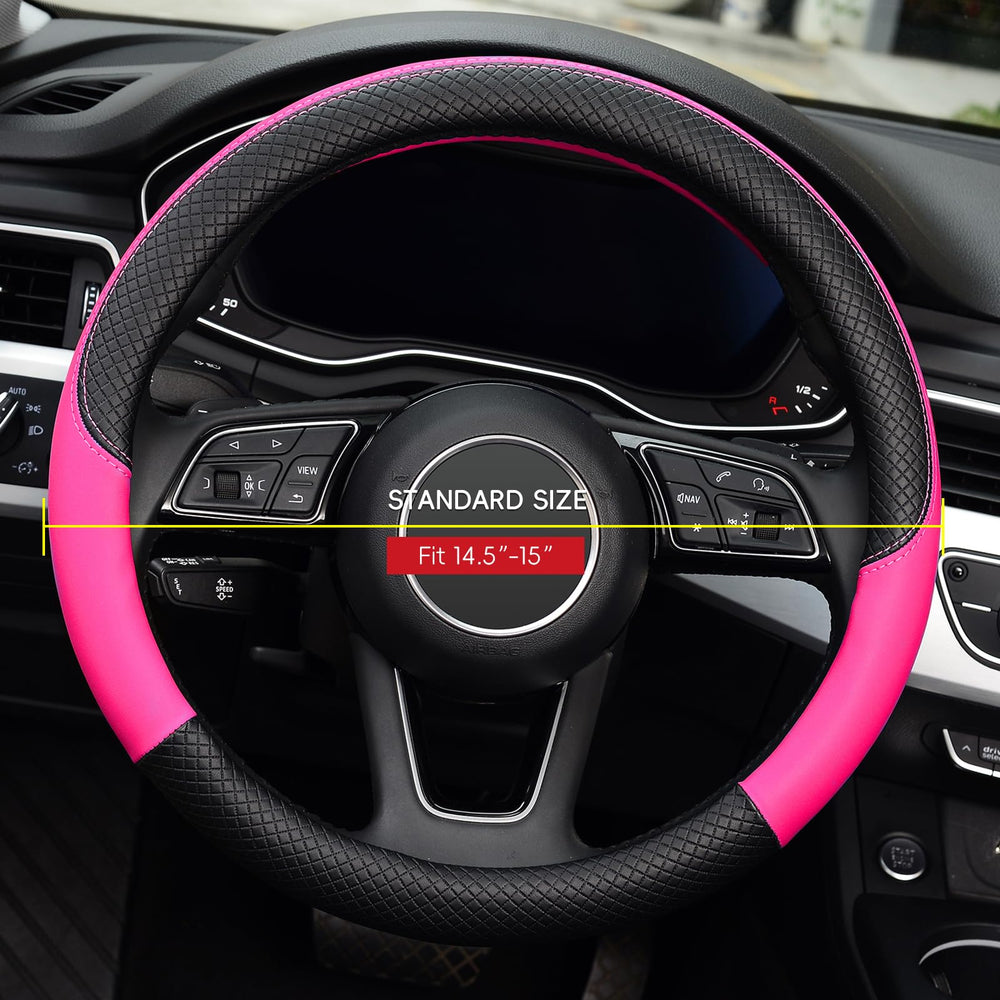 LABBYWAY universal-fit steering wheel cover showing inner rubber veins for better control.
