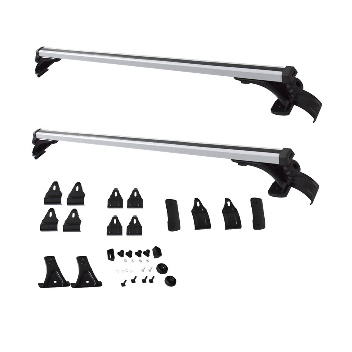 LABLT 48-inch cross bar installation on car roof for easy setup and added cargo space.