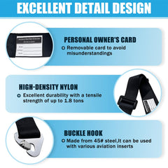 LABARAIN durable buckle and webbing offer reliable in-flight security.