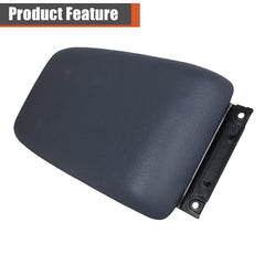 Labwork blue-gray center console lid for 4Runner, side view, soft PU leather.