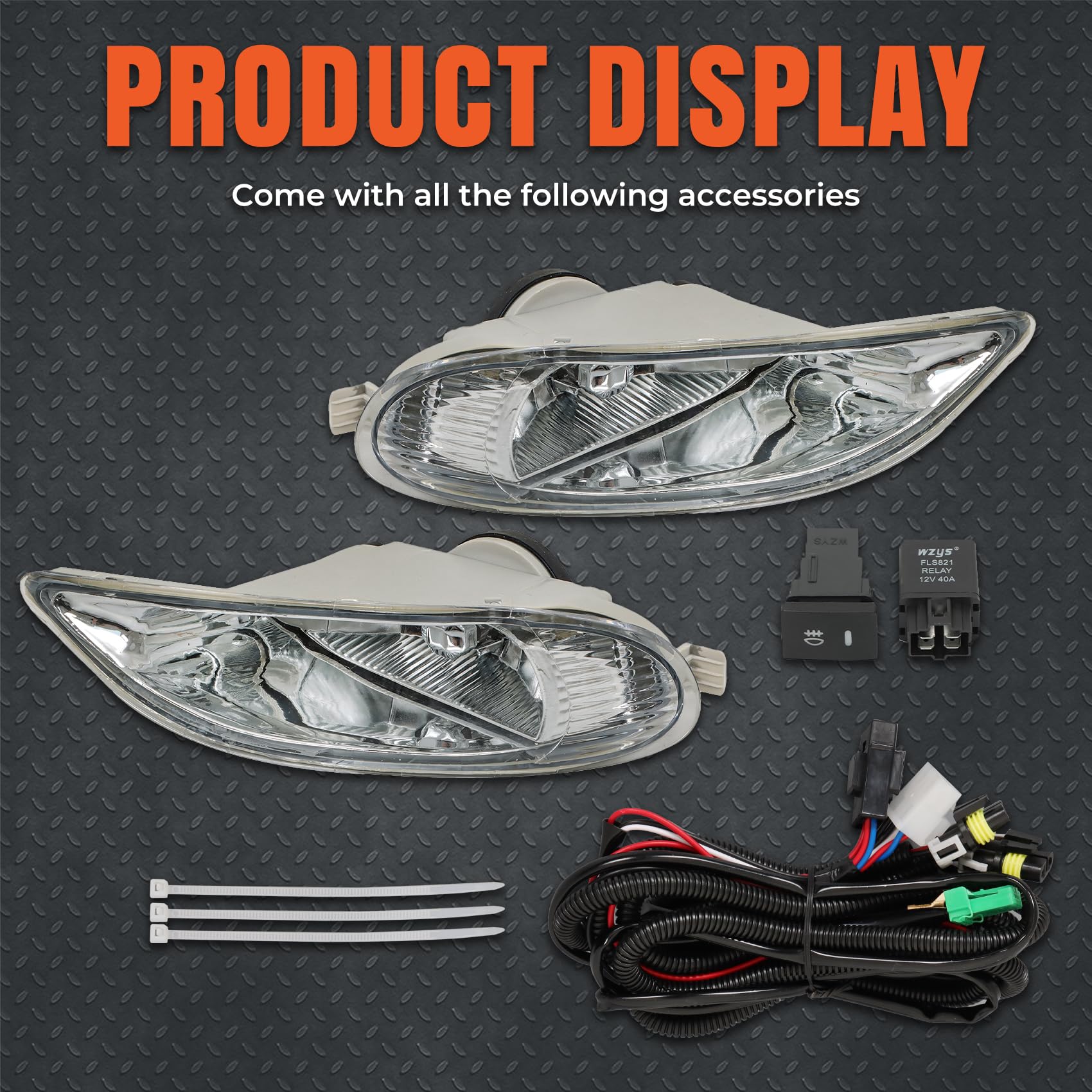 Labwork Corolla fog light passenger-side chrome housing enhances oncoming traffic visibility.