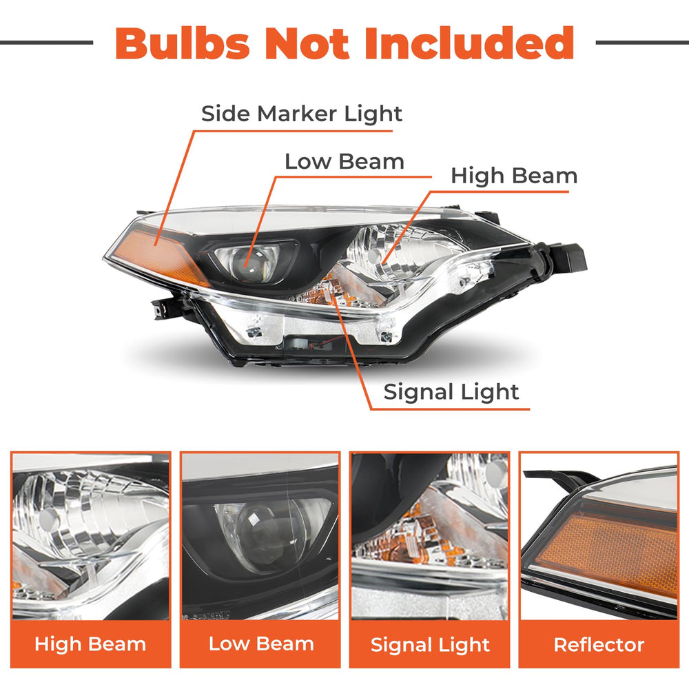 Labwork headlight passenger-side assembly for Corolla, improves daytime safety