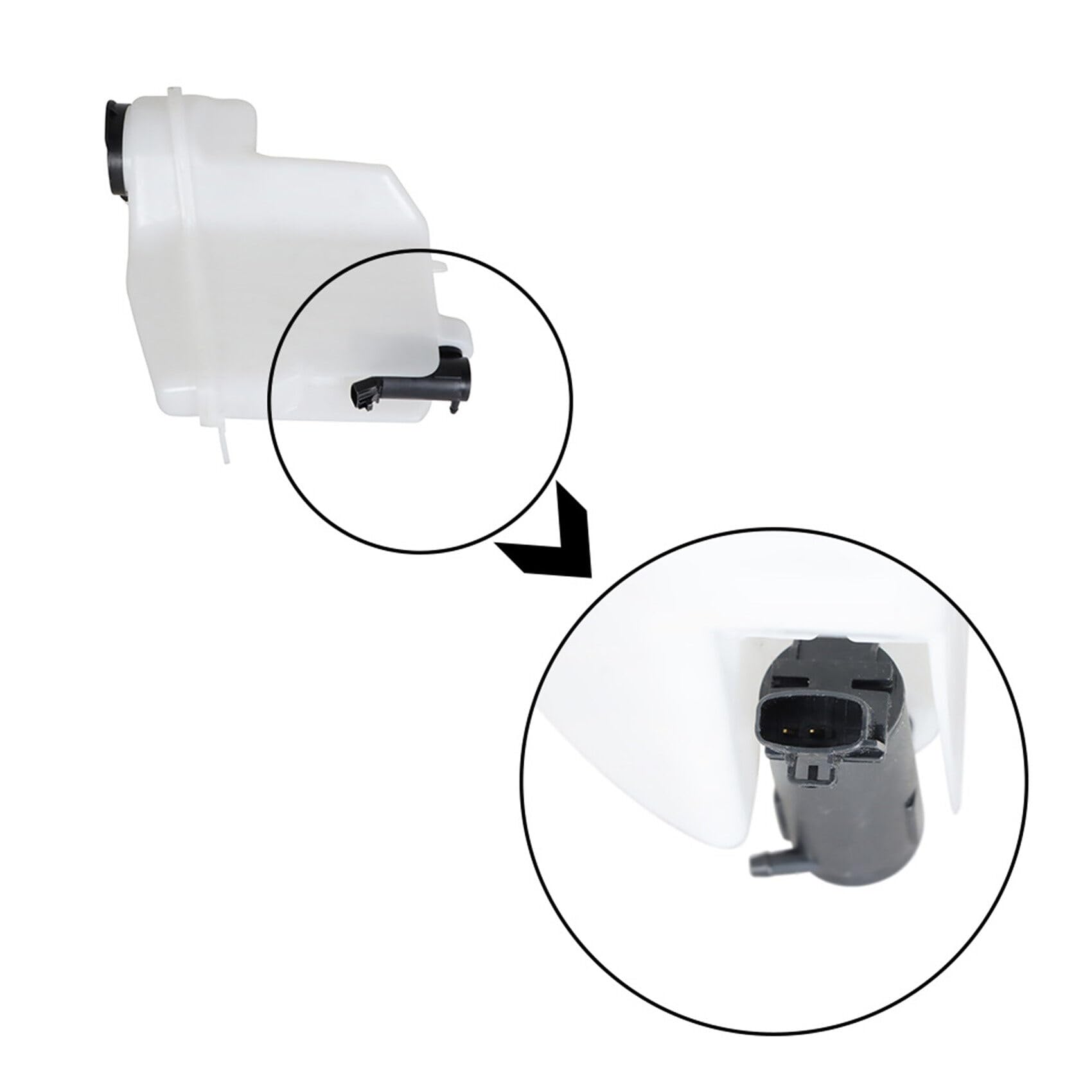 Labwork direct-fit reservoir assembly with factory-style fittings.