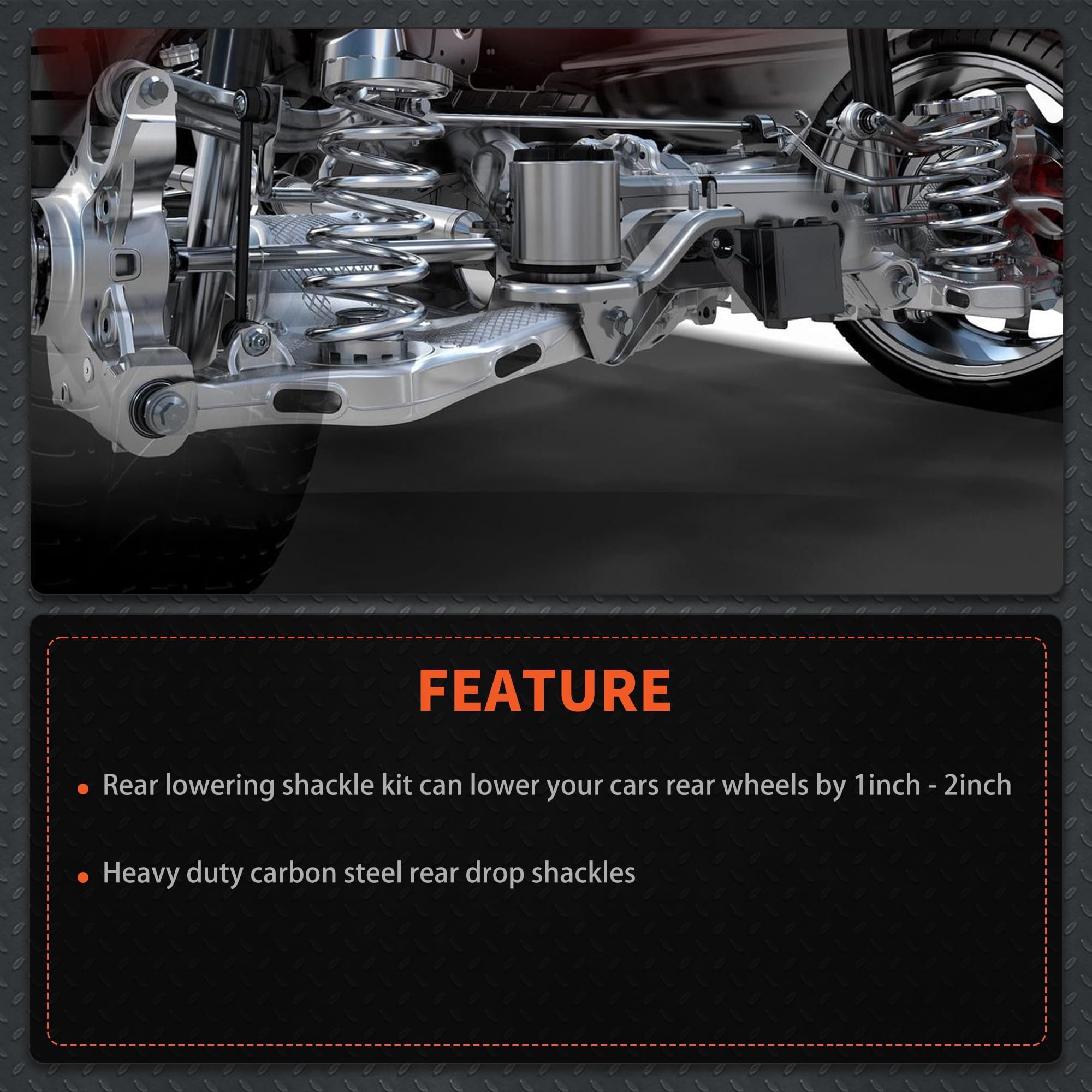 Heavy-duty shackles assembled on a Ford F-150