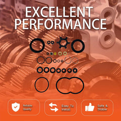 Labwork hydraulic booster seal kit components laid out for complete repair