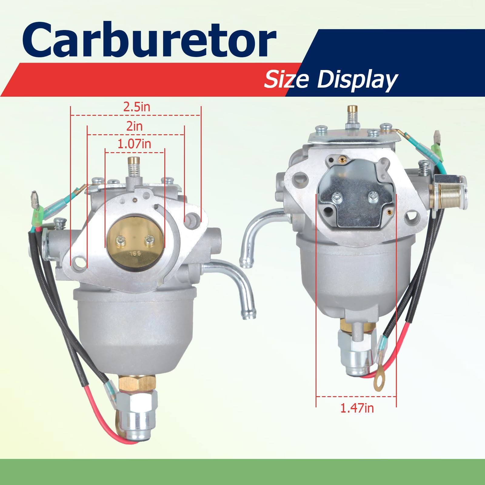Labwork Kohler CV20S carburetor detail highlighting easy installation and sturdy construction