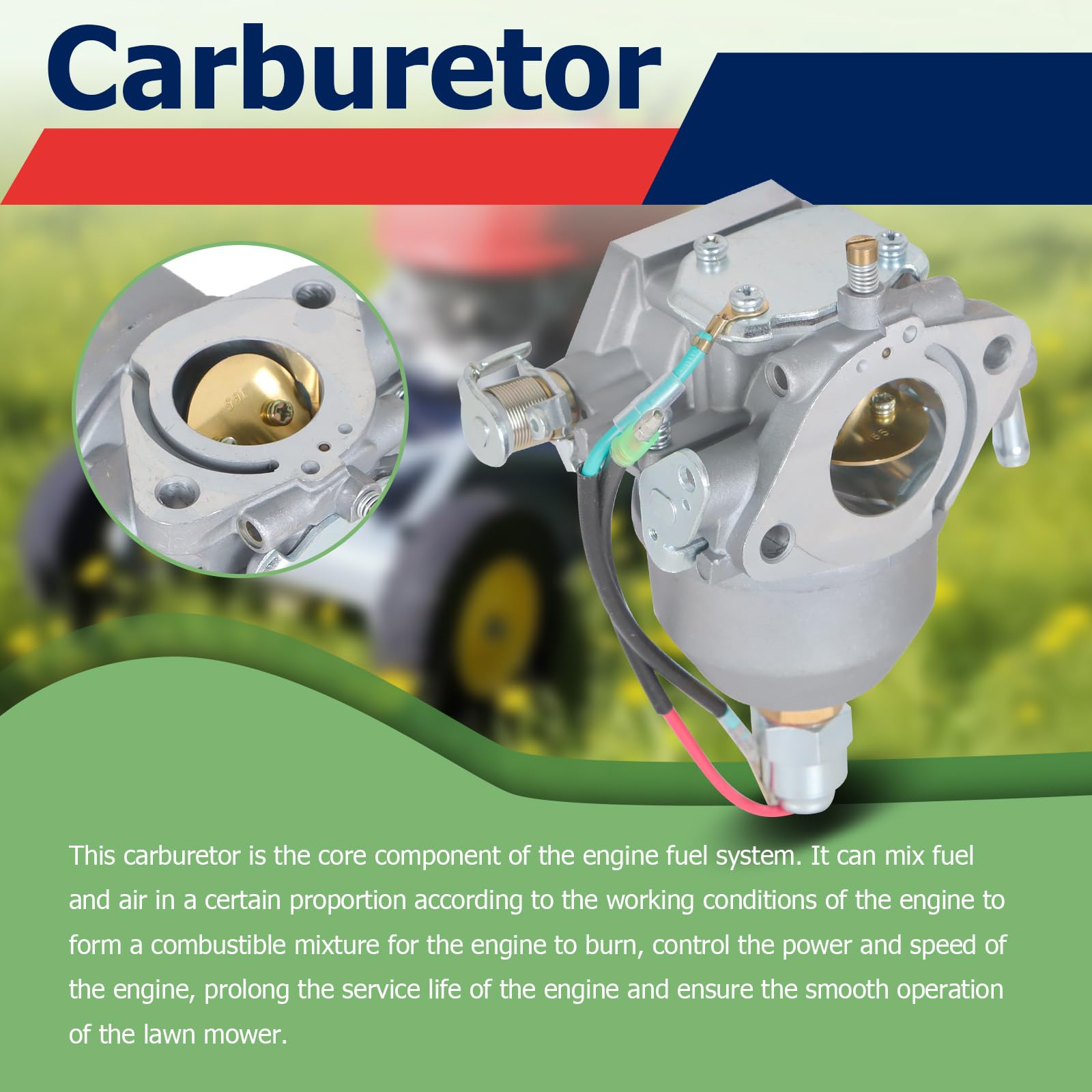 Labwork Kohler CV620 carburetor close-up with durable parts for extended service life