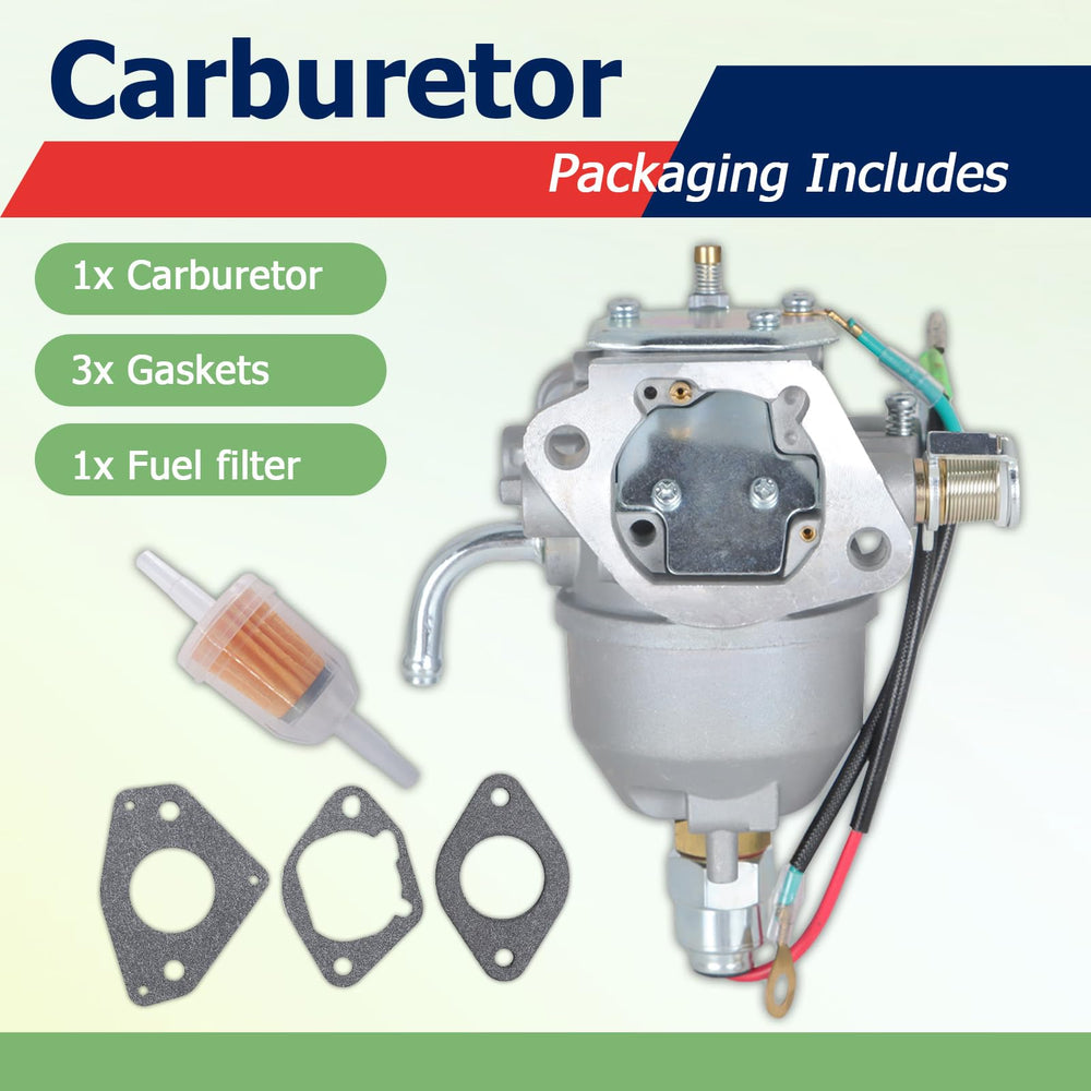 Labwork Kohler CV624 carburetor photo highlighting included gaskets and filter for easy install