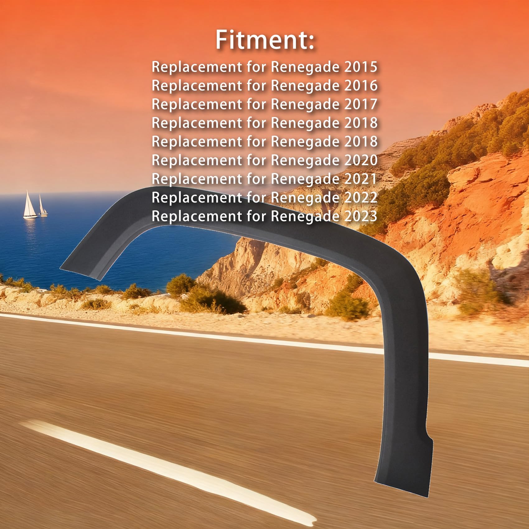 labwork Renegade fender flare mounted on vehicle enhances integrated look.