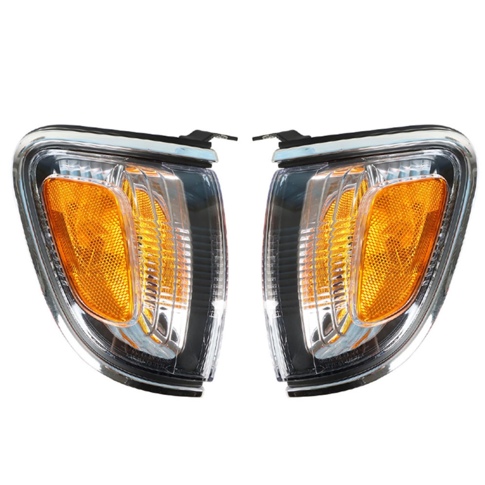 Labwork Tacoma driver marker light with silver trim enhances nighttime visibility
