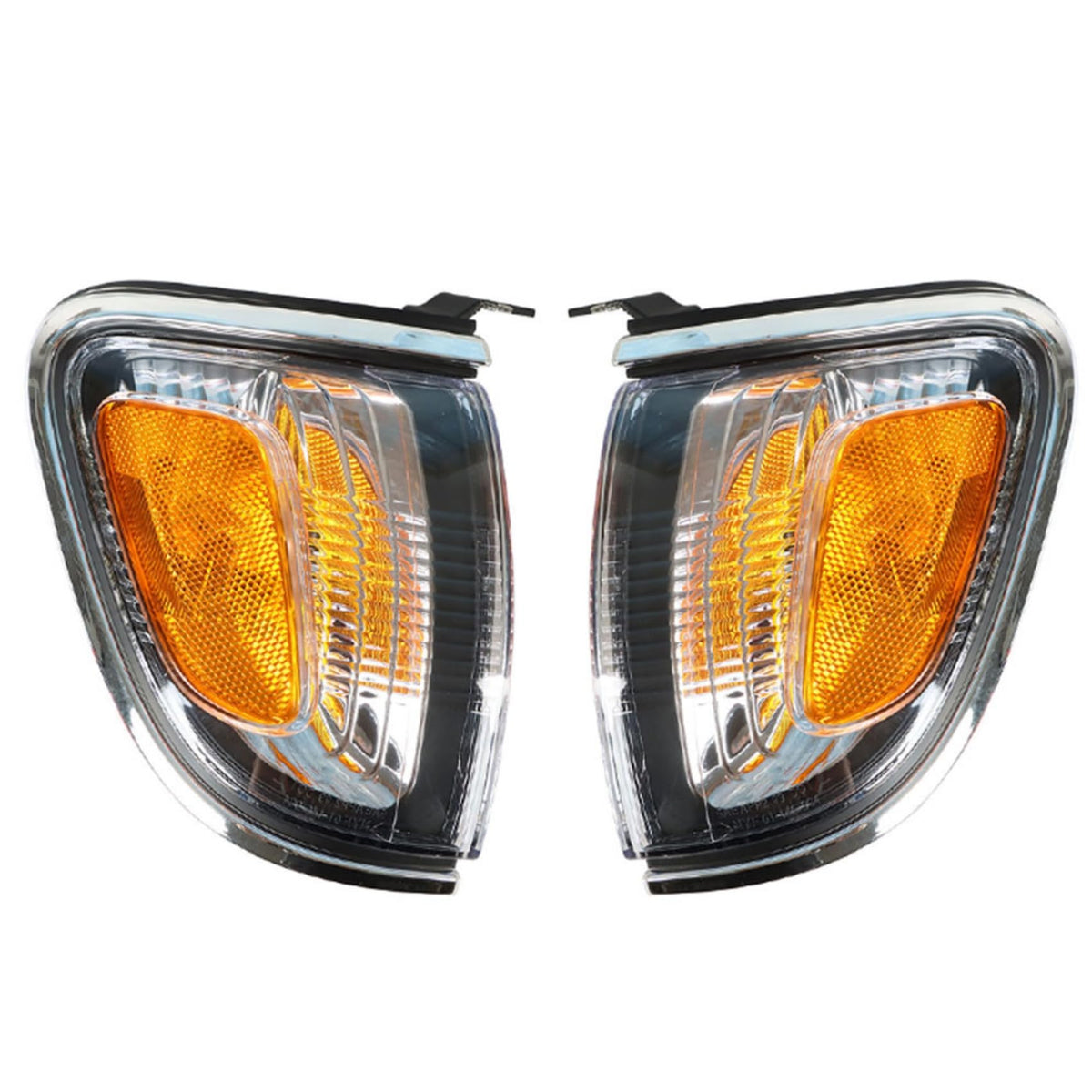 Labwork Tacoma driver marker light with silver trim enhances nighttime visibility