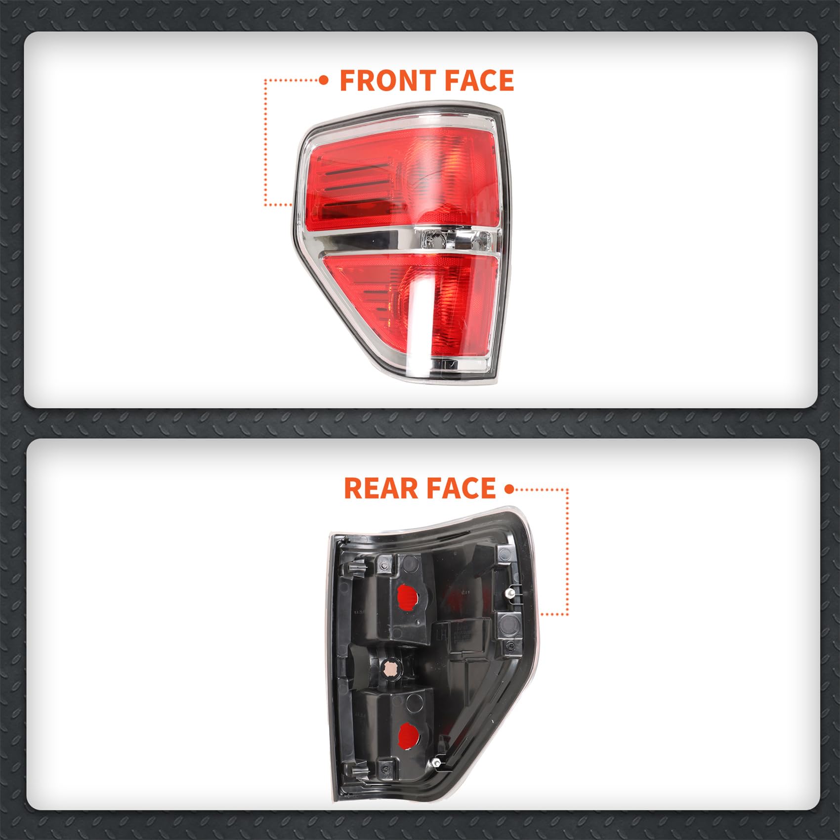Labwork tail light left for F150 used in wet weather conditions.