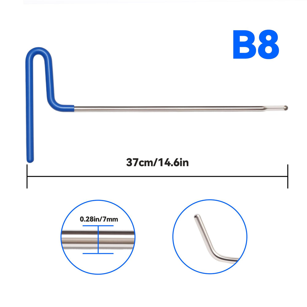 LadyRosian stainless steel dent rod with rubber handle for sturdy, paint-safe use.