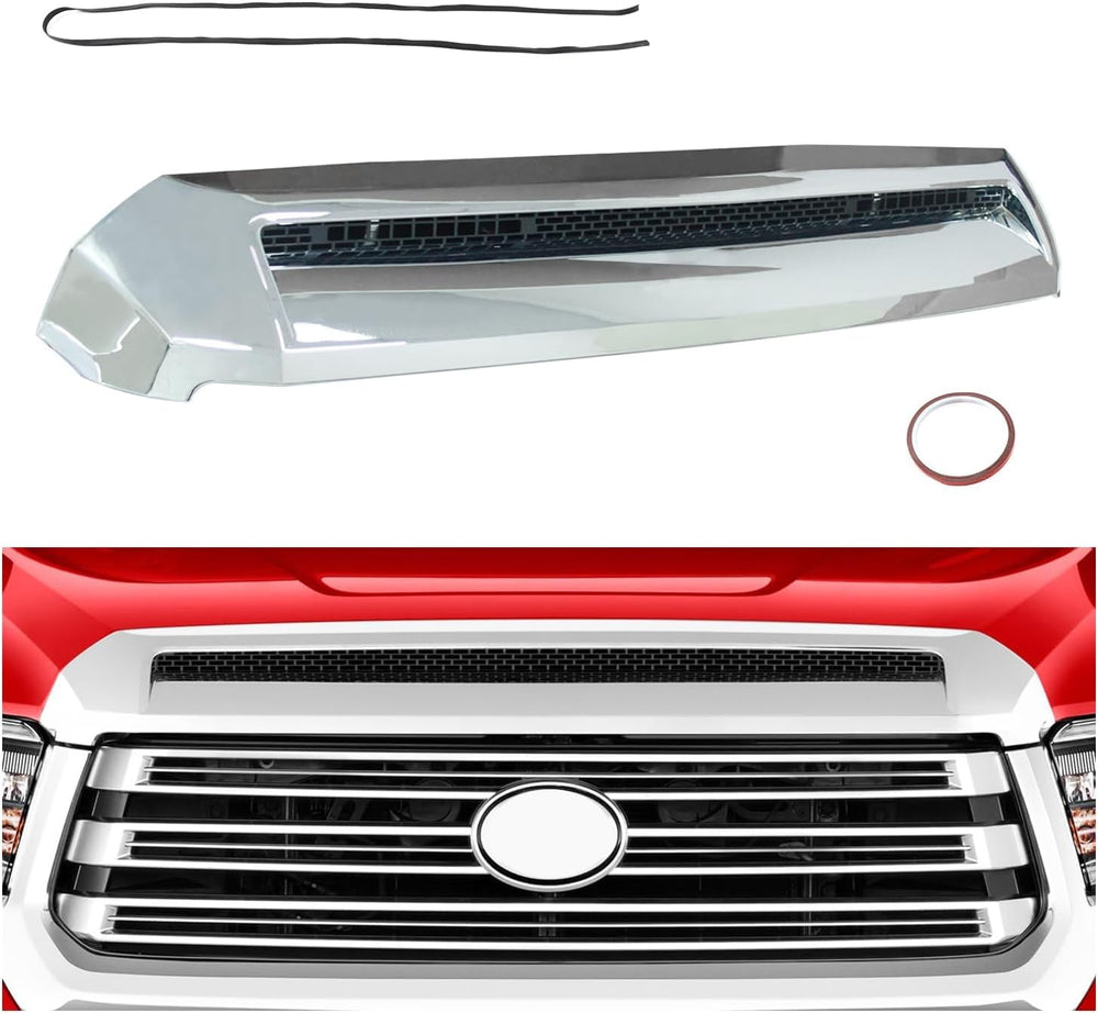 LAFORMO chrome front upper hood bulge molding on Toyota Tundra for enhanced style