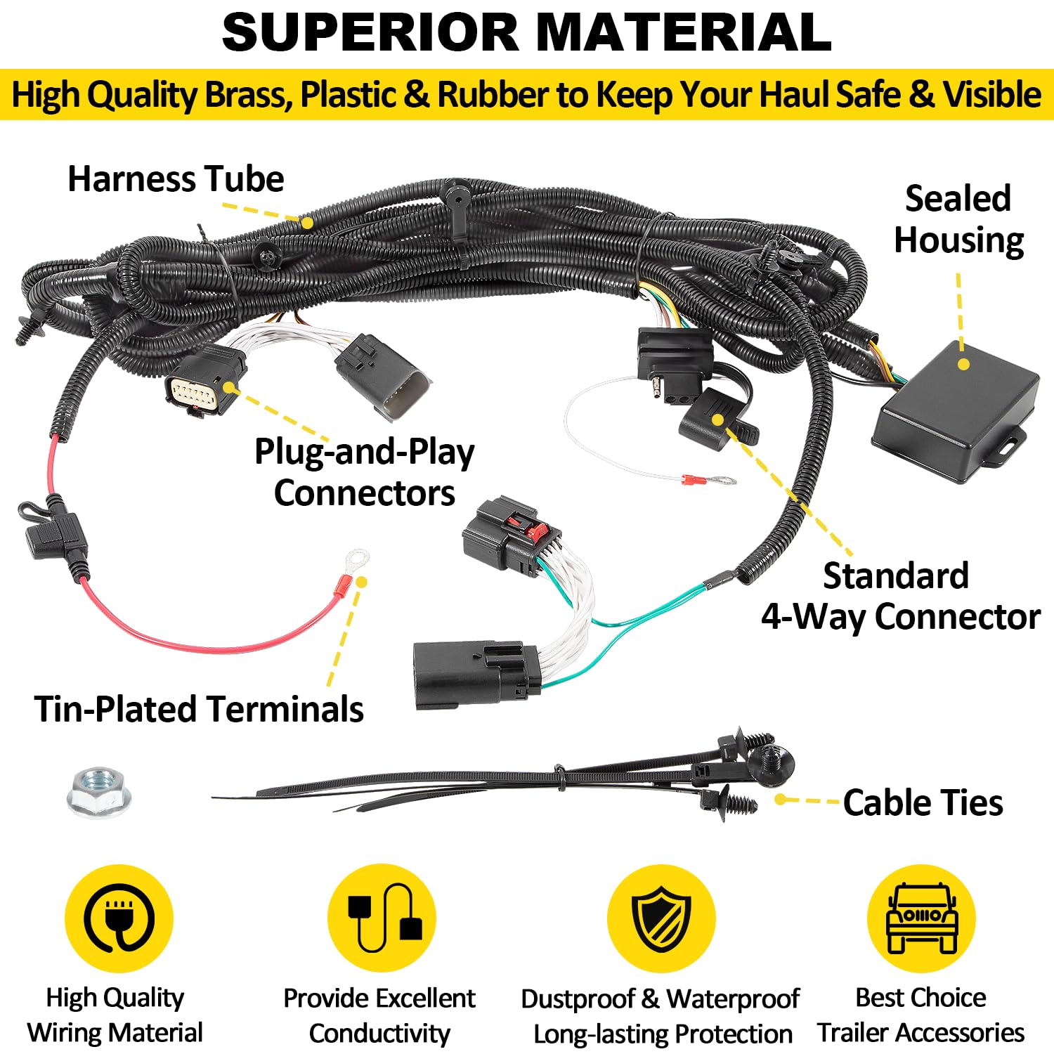 LAIKOU 4-way output connects trailer lights reliably