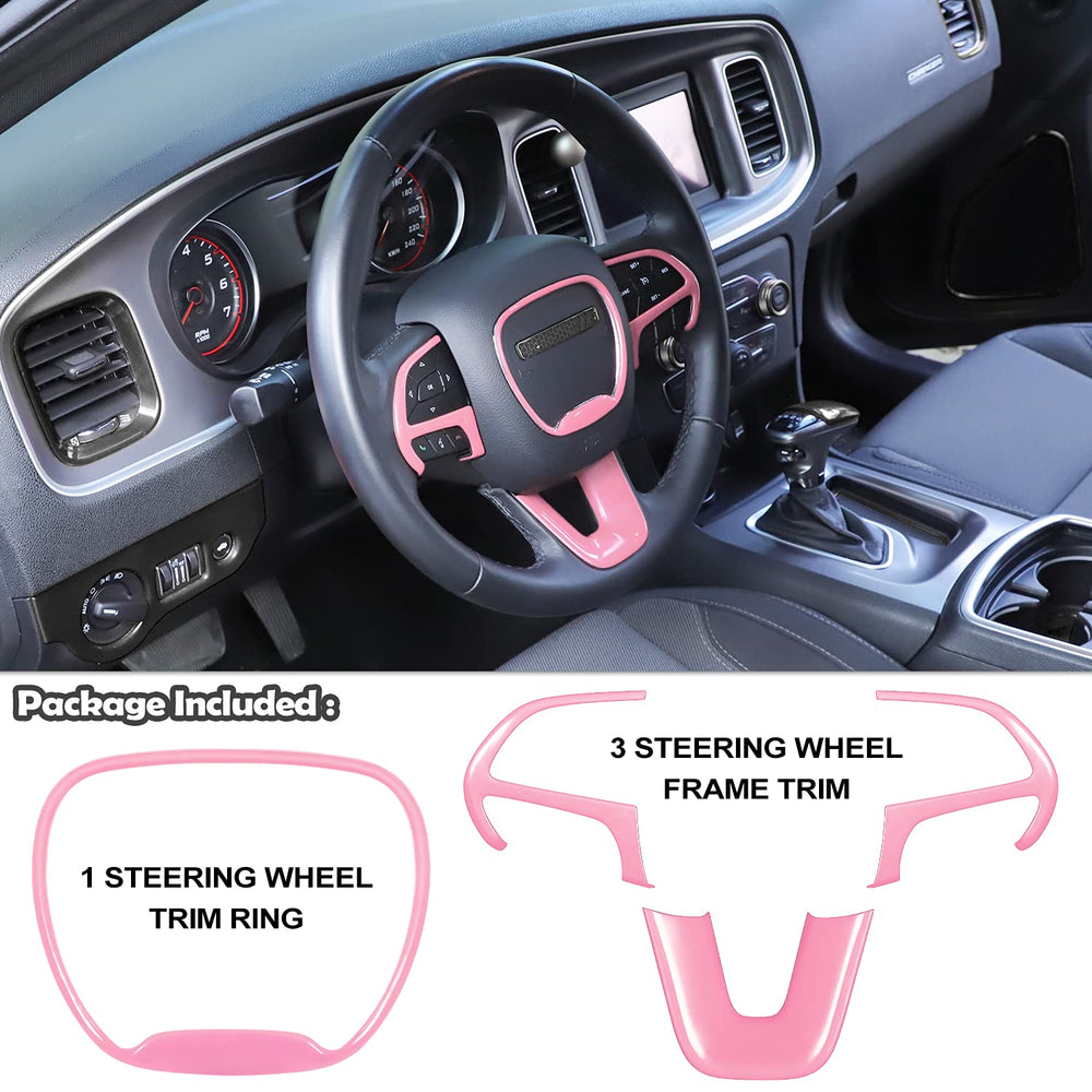 LAIKOU pink steering trim for Grand Cherokee SRT8 cabin enhancement