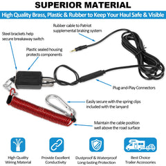 LAIKOU BRK2505 breakaway switch lanyard with spring clips for quick mounting.