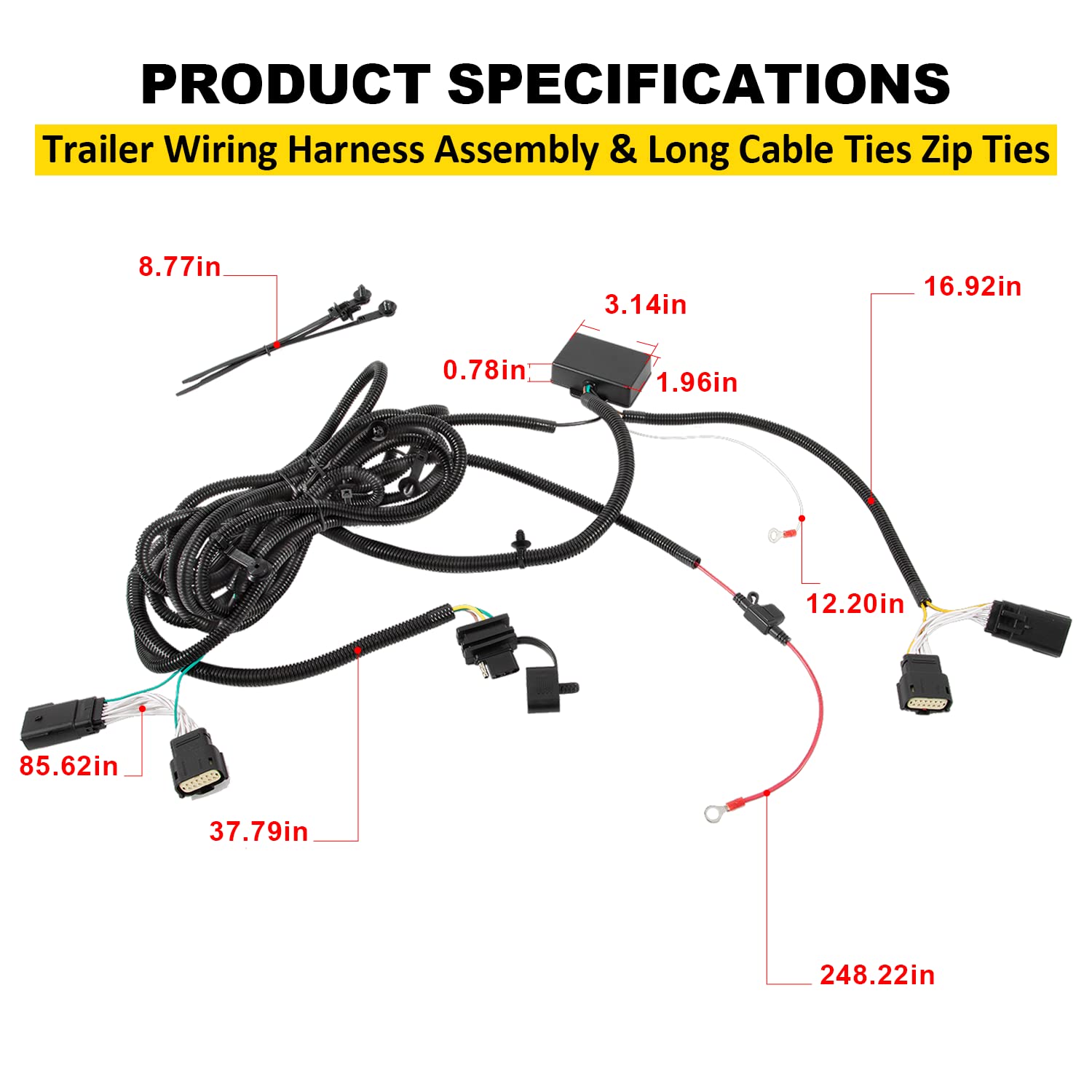 LAIKOU included cable ties help tidy the wiring
