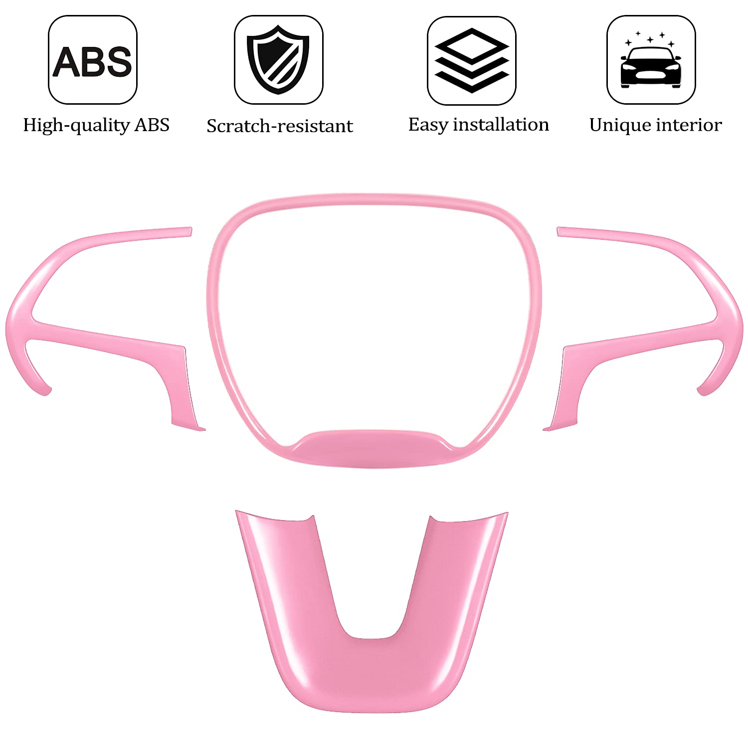 LAIKOU polished pink interior steering trim adds a stylish touch