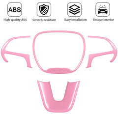 LAIKOU polished pink interior steering trim adds a stylish touch