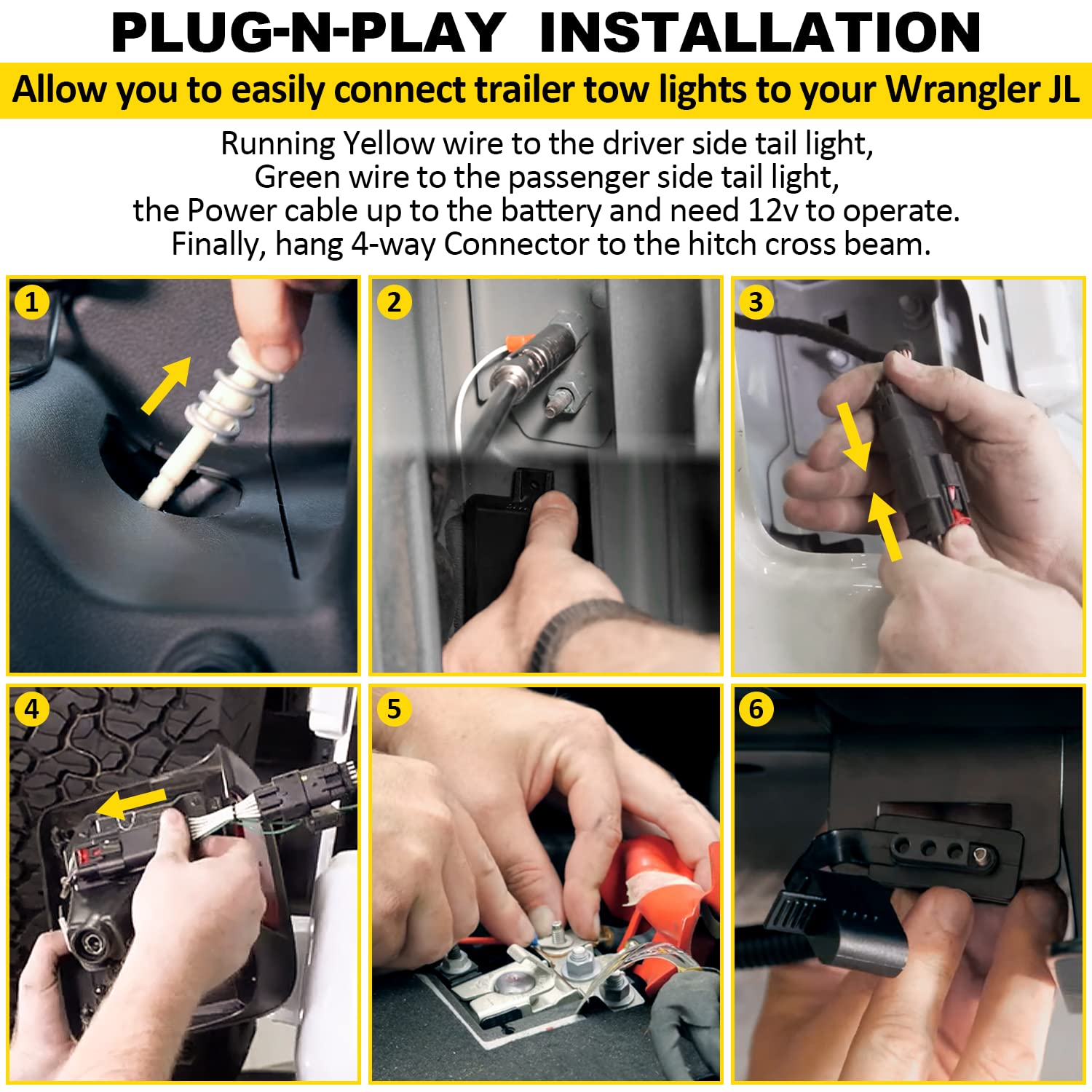 LAIKOU plug-n-play setup for Jeep JL tail lights
