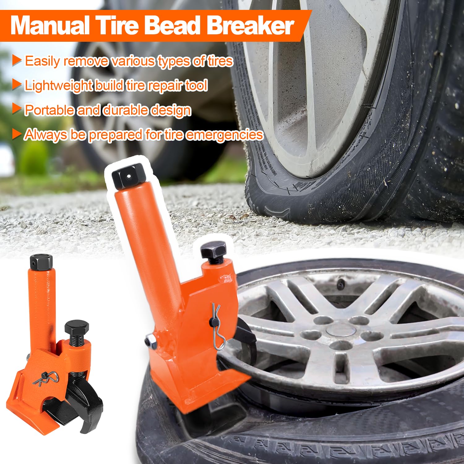 LAIKOU bead breaker integrated screw provides secure, steady pressure