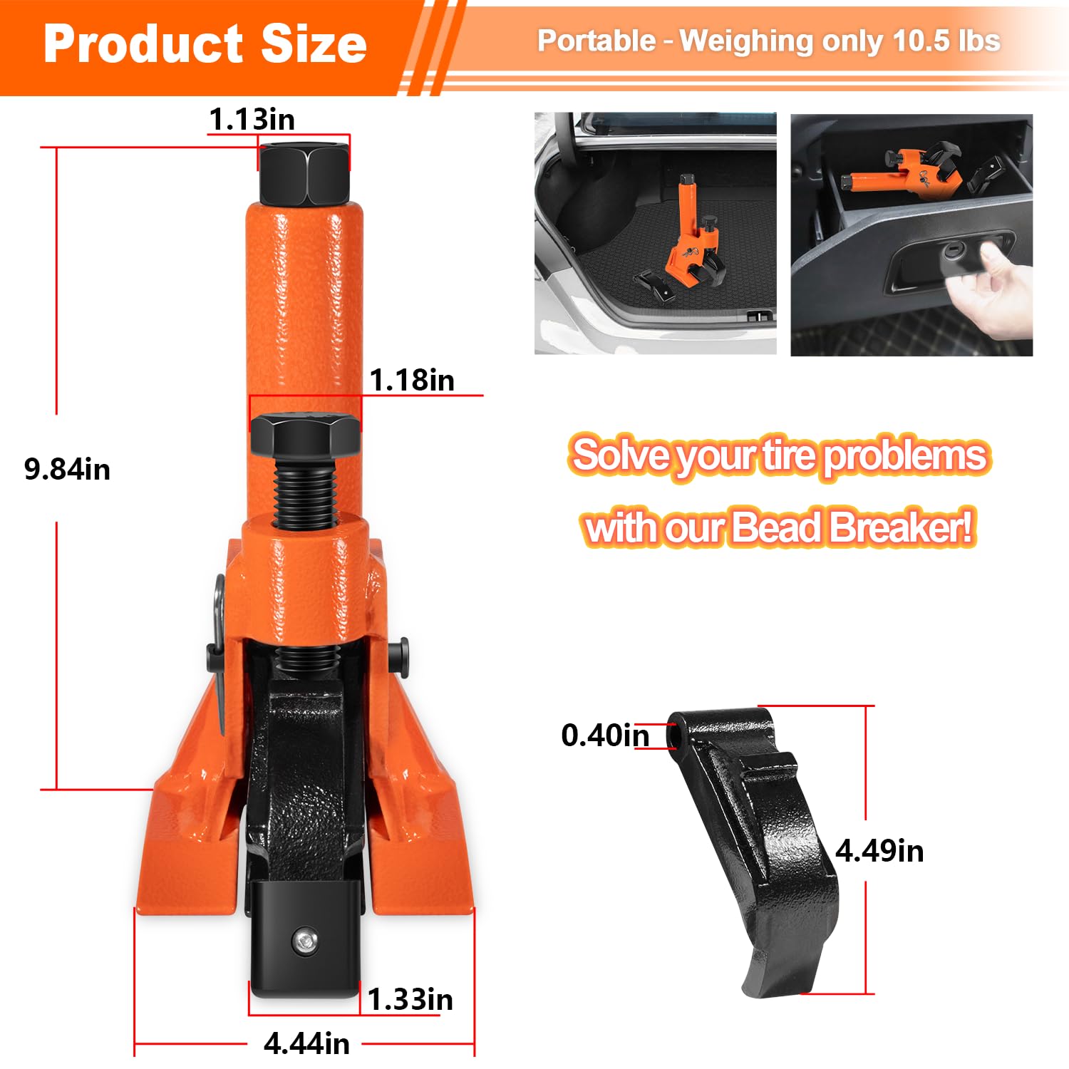 LAIKOU bead breaker portable design fits in vehicles for on-the-go use