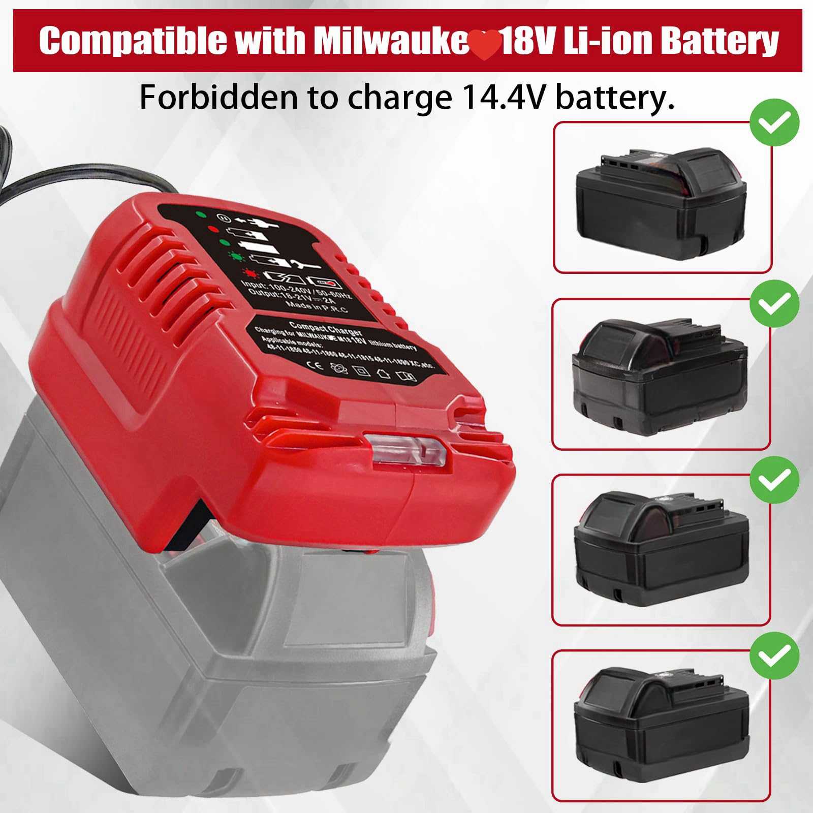 Laimiao Milwaukee M18 mini car charger side view highlights slim profile.