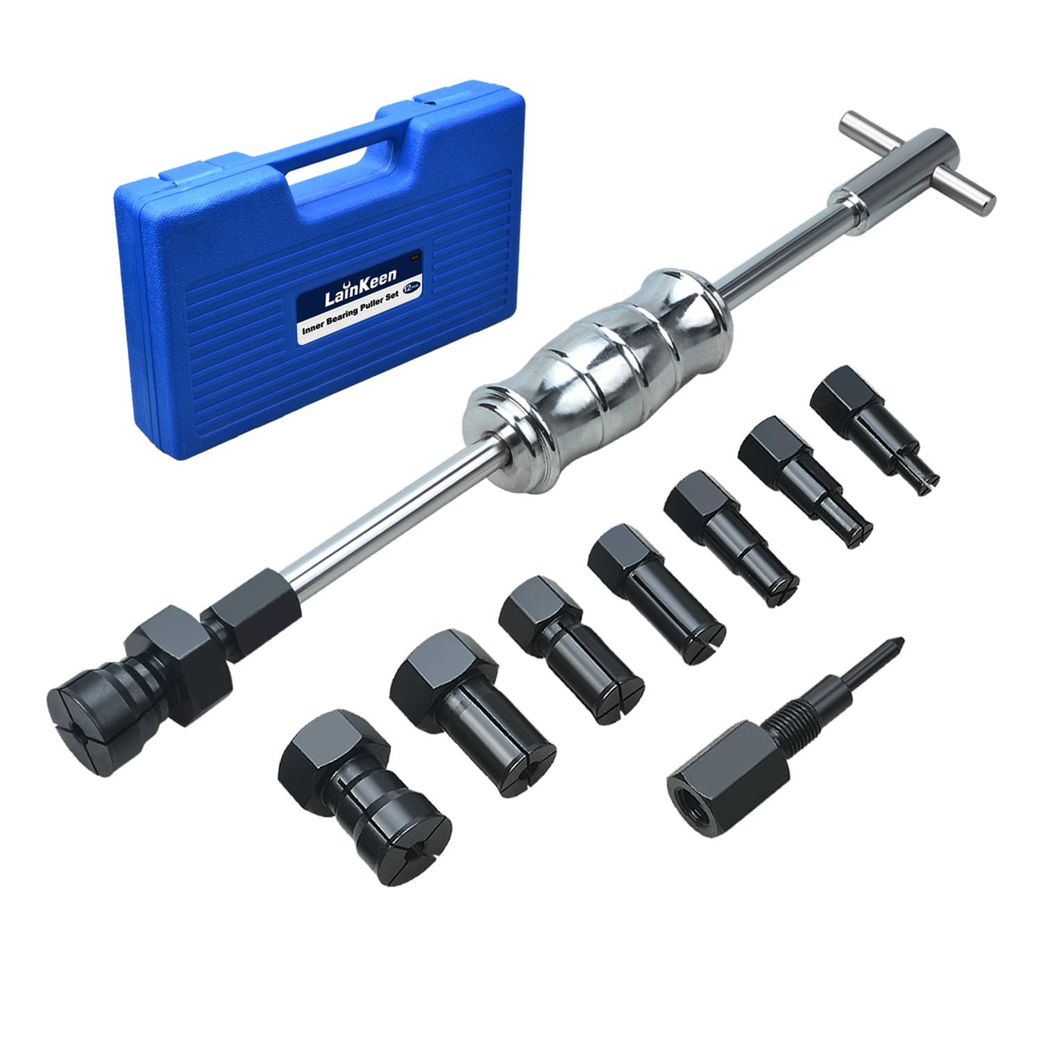 LainKeen 12pcs blind-hole collet puller set ready for internal bearing removal