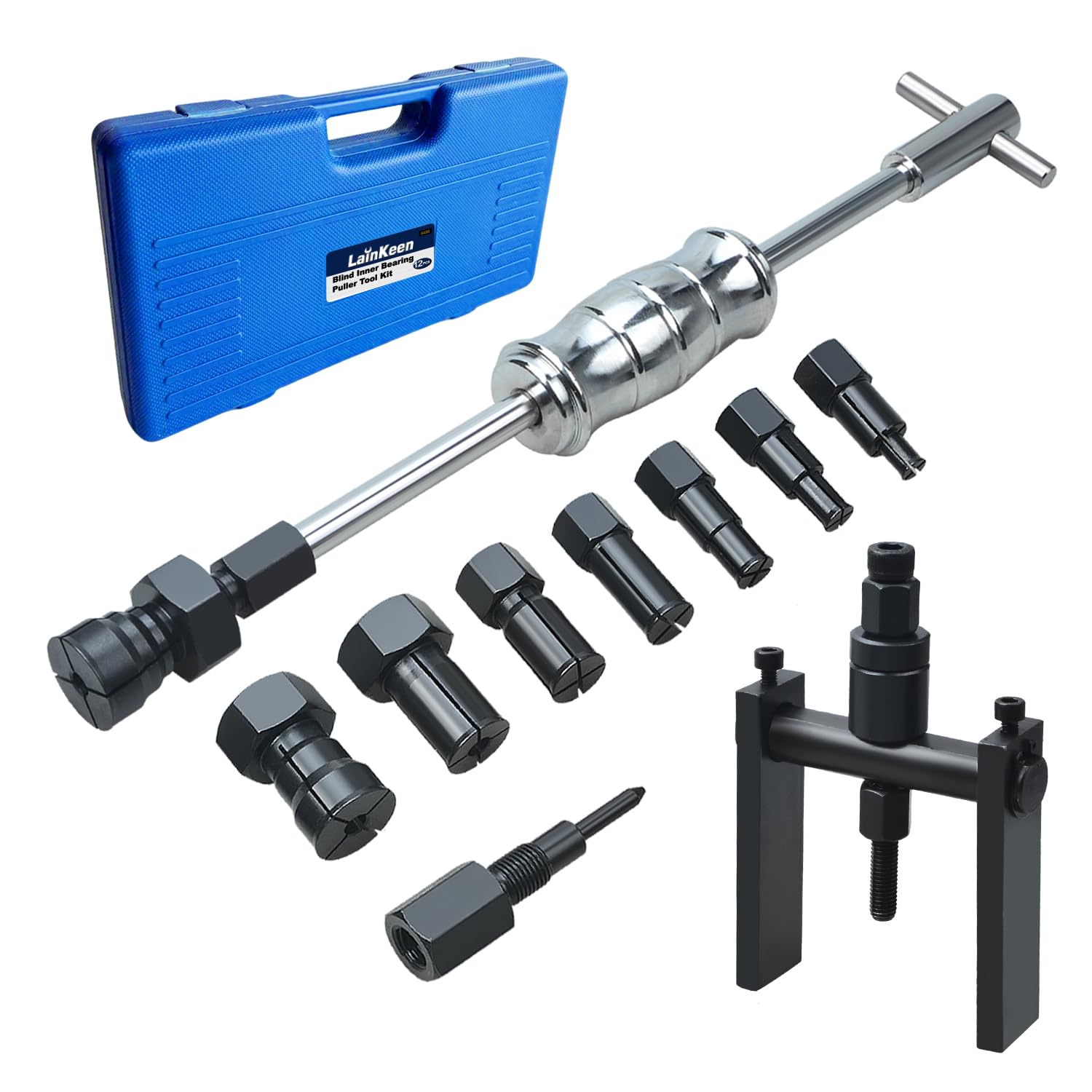 LainKeen 12-piece bearing puller kit with case for easy storage
