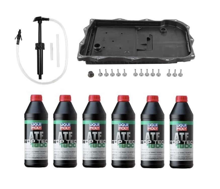 LAIPZ transmission pan assembly with filter supports clean fluid changes