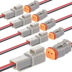 Laisomeke 2Pin Way grey wire connector front view, rugged for marine use.